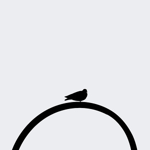 Minimalist Bird gris