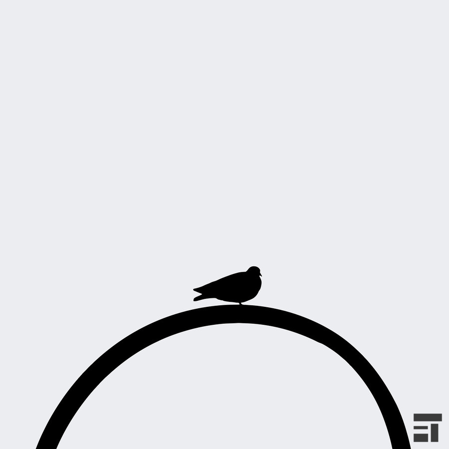 Minimalist Bird gris  Print