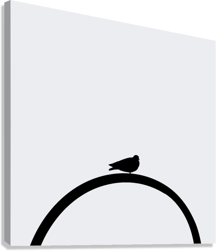 Minimalist Bird gris Canvas Print