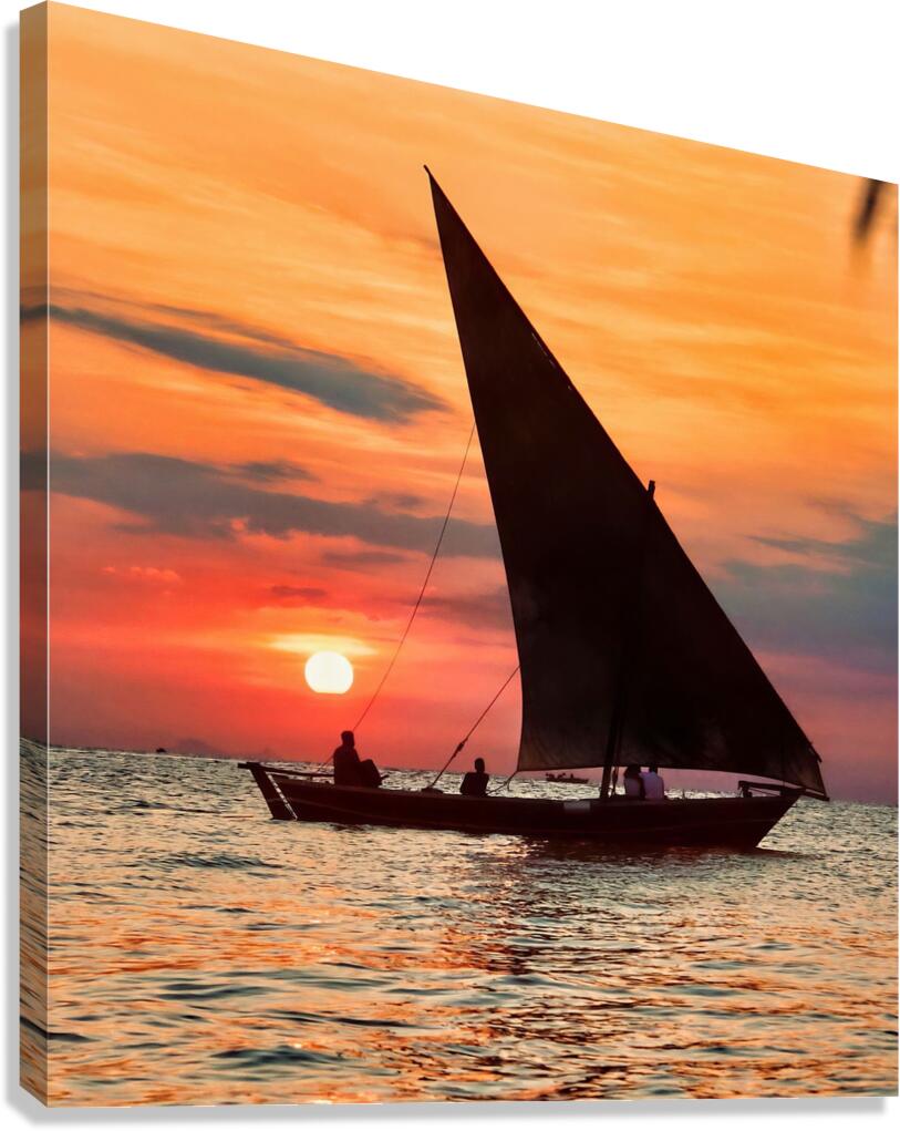 African Sunset Zanzibar Canvas Print