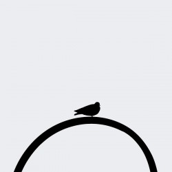 Minimalist Bird gris
