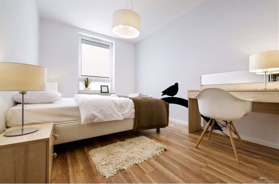 Minimalist Bird gris Mural print