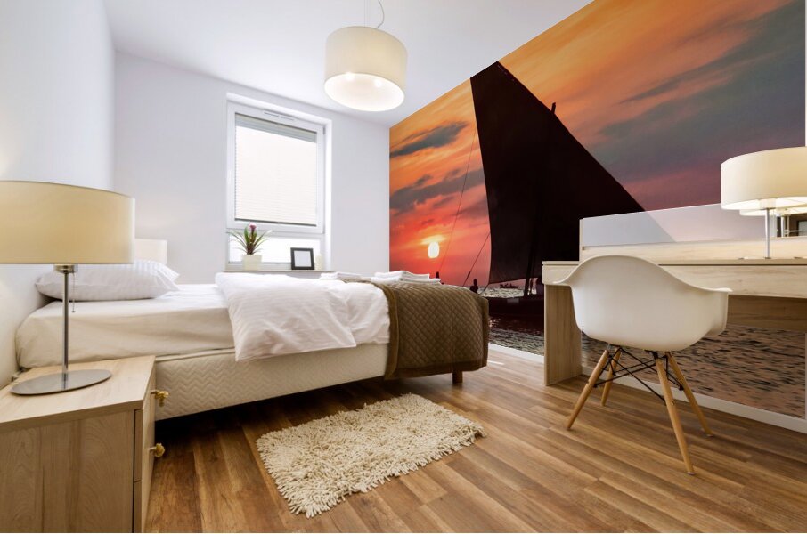 African Sunset Zanzibar Mural print