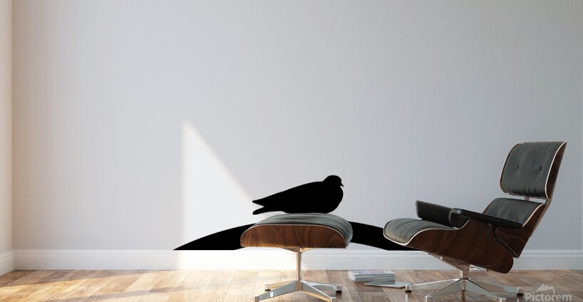 Minimalist Bird gris Wall Murals